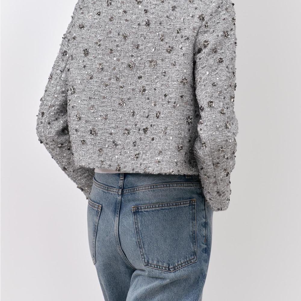 ZARA sequin Cropped Jacket - Picture 6 of 8